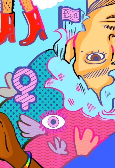 Design by GrlzWave – a feminist organisation and multimedia platform started a few years ago by three young women who were fed up with a system ruled by conservative and religious patriarchs.