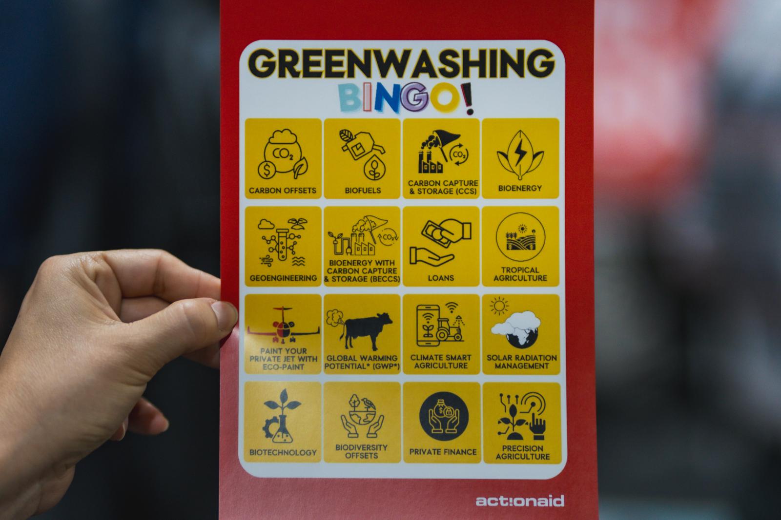 Greenwashing Bingo